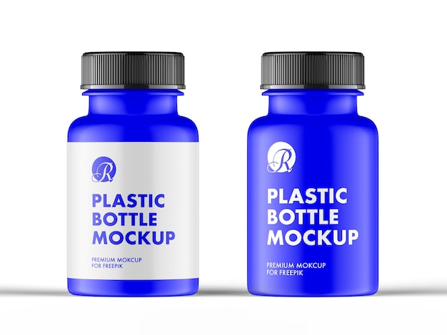 PSD matte plastic bottle mockup