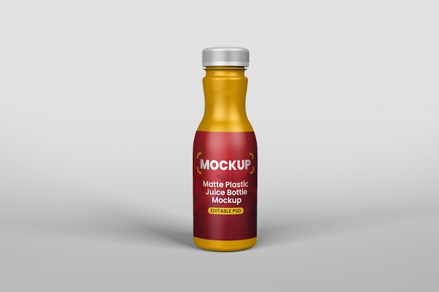 matte plastic juice bottle mockup
