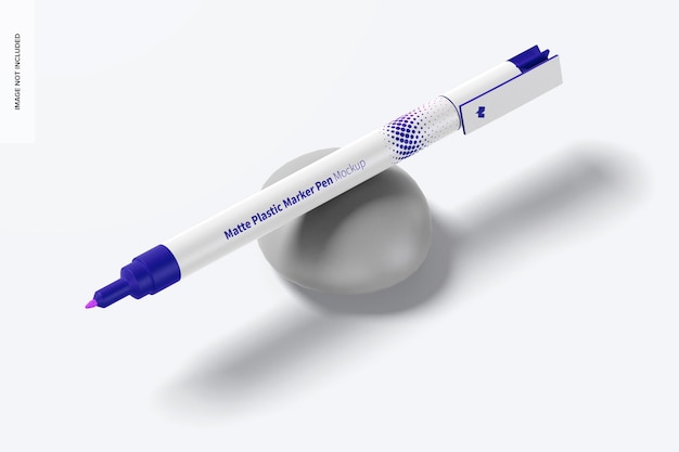 Matte Plastic Marker Pens Mockup, Perspective View