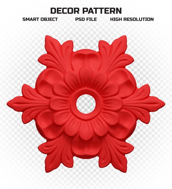 PSD matte red decor pattern in high quality for decoration