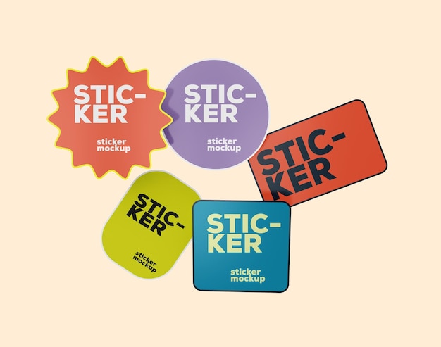 matte sticker mockup psd