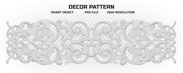 PSD matte white decor pattern in high quality for decoration