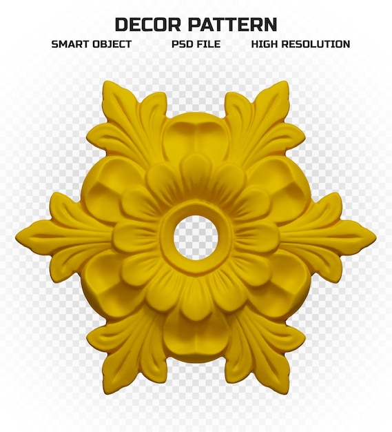 PSD matte yellow decor pattern in high quality for decoration