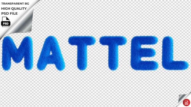 PSD mattel typography blue fluffy text psd transparent