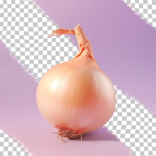 Mature onion on transparent background with subtle shading