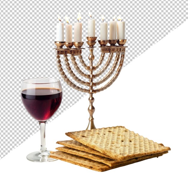 투명한 배경에 Matzos 은 와인