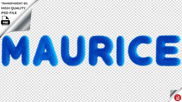 Maurice Typography Blue Fluffy Text Psd Przezroczyste