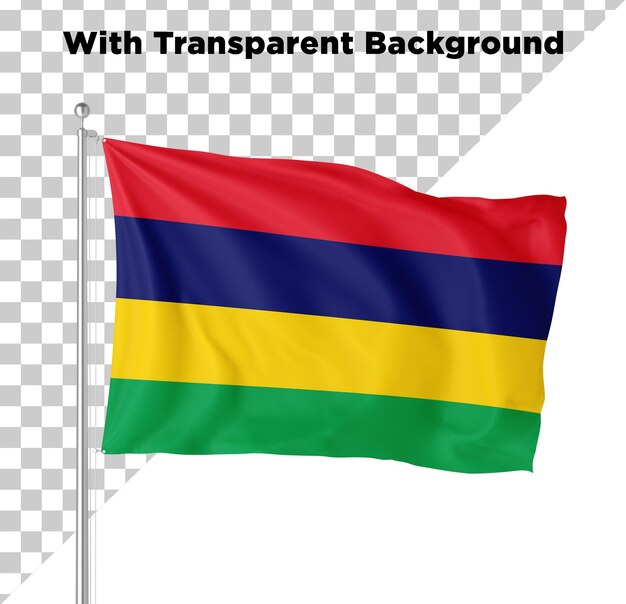 Mauritius Country Flag PNG PSG Isolated on Transparent Background