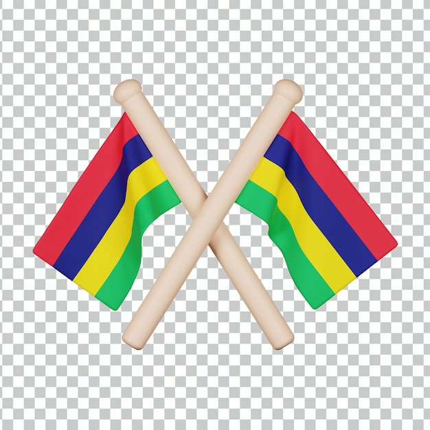 PSD mauritius flag 3d icon