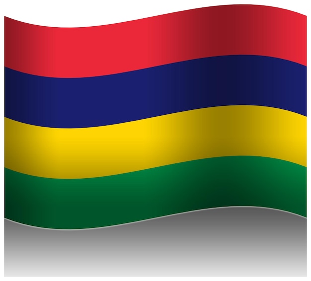 Mauritius wave flag 3d