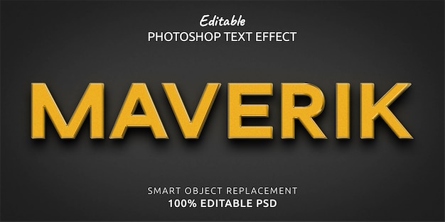 Maverik Редактируемый Photoshop Эффект стиля текста