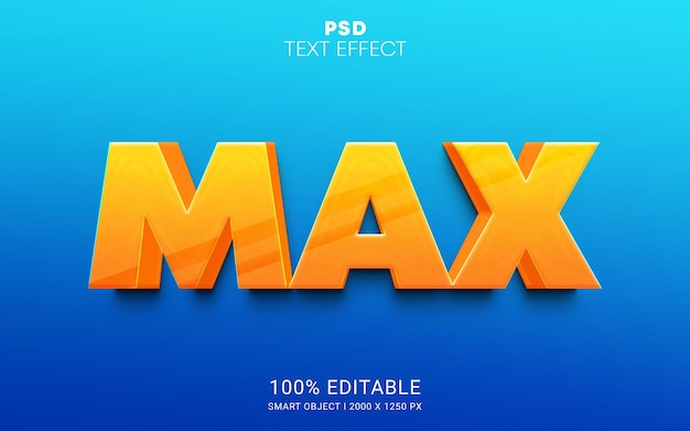 Max PSD bewerkbaar teksteffect Premium vectorontwerp