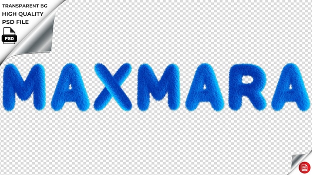 PSD maxmara типография голубой пушистый текст psd прозрачный