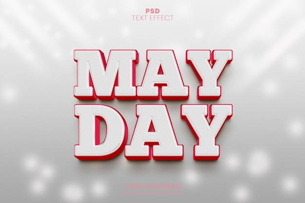 May Day 3D PSD bewerkbaar teksteffect