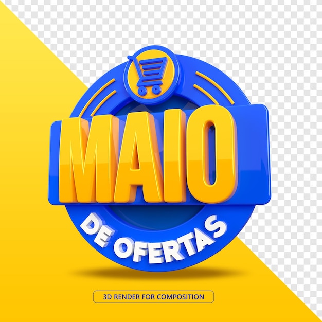 PSD maggio offre timbro 3d per compositing