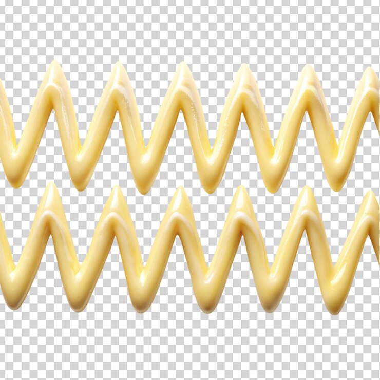 PSD mayonnaise sauce zig zag isolated on transparent background