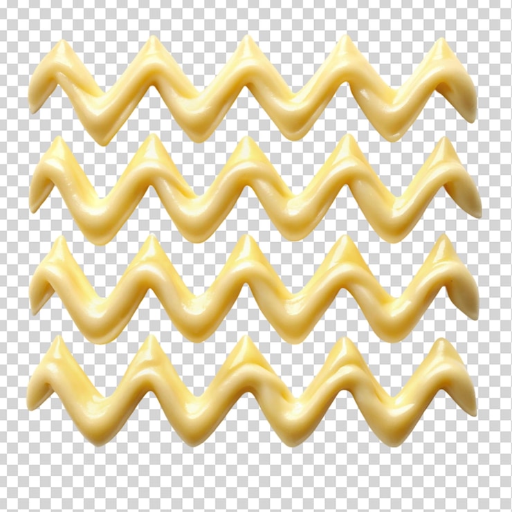 PSD mayonnaise sauce zig zag isolated on transparent background