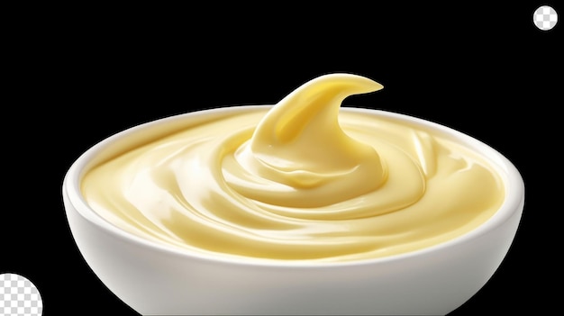 PSD mayonnaise swril in a bowl png transparent