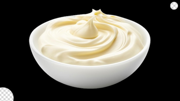 Mayonnaise swril in a bowl png transparent