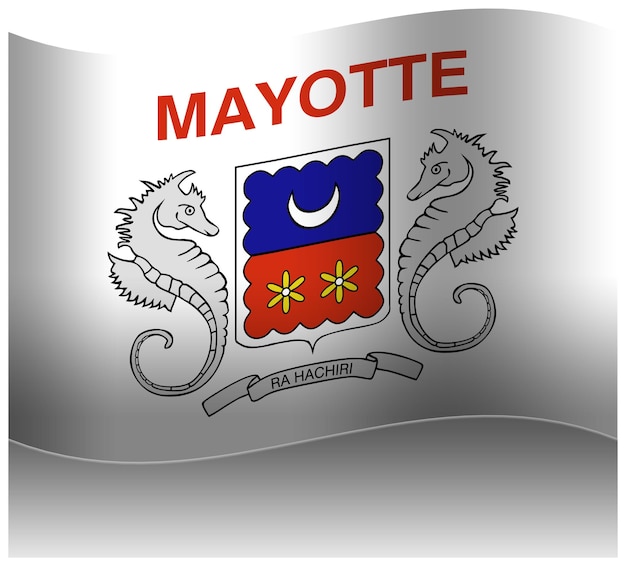 Mayotte vlag waaien 3d