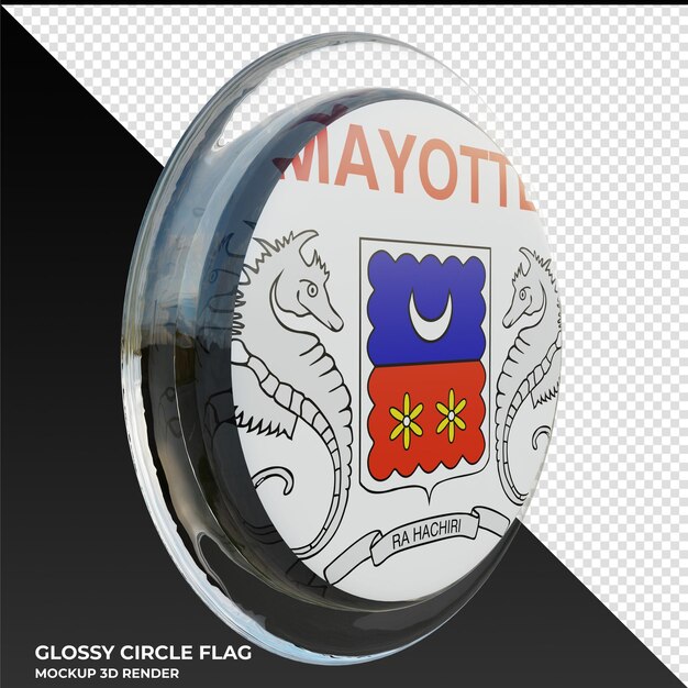 PSD mayotte0003 realistic 3d textured glossy circle flag