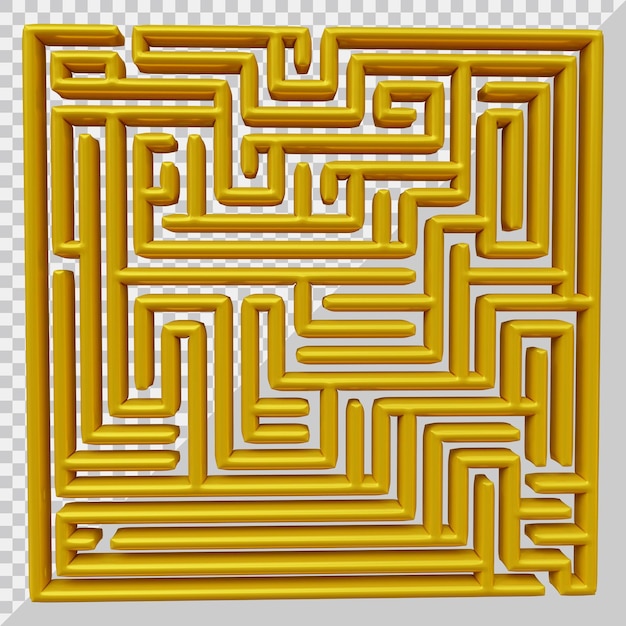 Maze puzzle design with 3d modern style