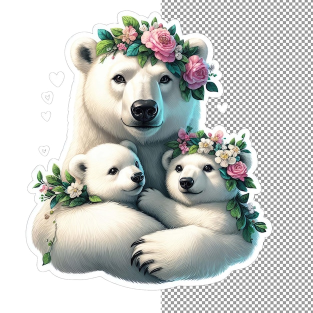 Meadow maternity animal mom with her little one sticker