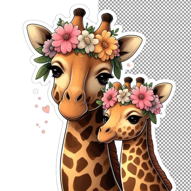 PSD meadow maternity animal mom with her little one sticker