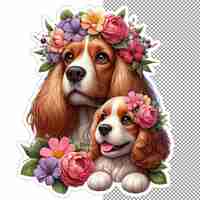 PSD meadow moments dog mom and puppy's joy sticker