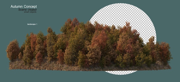 PSD meadows and forests in autumn