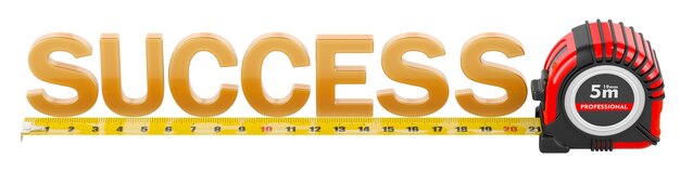 measure success concept 3d rendering isolated on transparent background