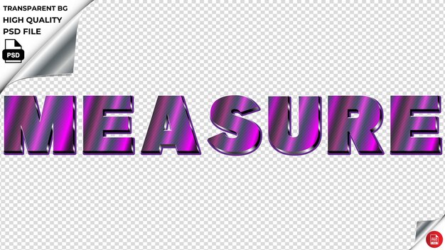 PSD measure typography purple light text metalic psd transparent