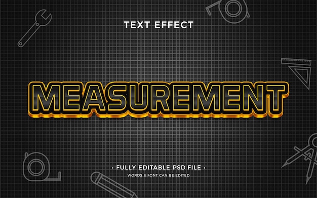PSD effetto di testo di misurazione