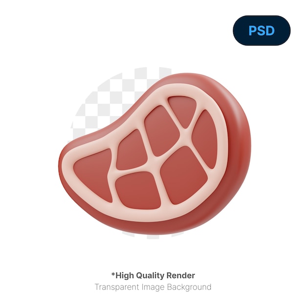 PSD meat 3d icon premium psd