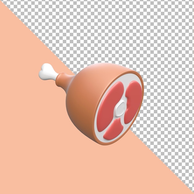 Meat 3D rendering with editable background