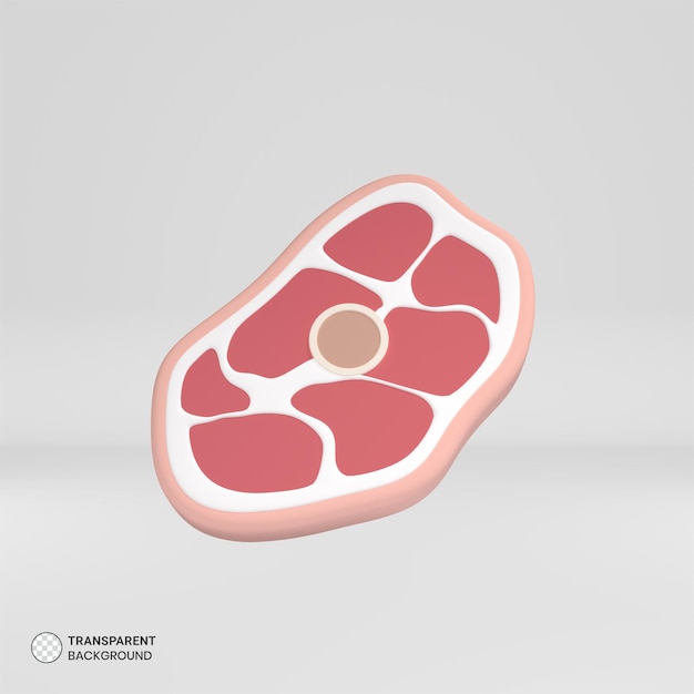 PSD Значок мяса изолированная 3d визуализация иллюстрация