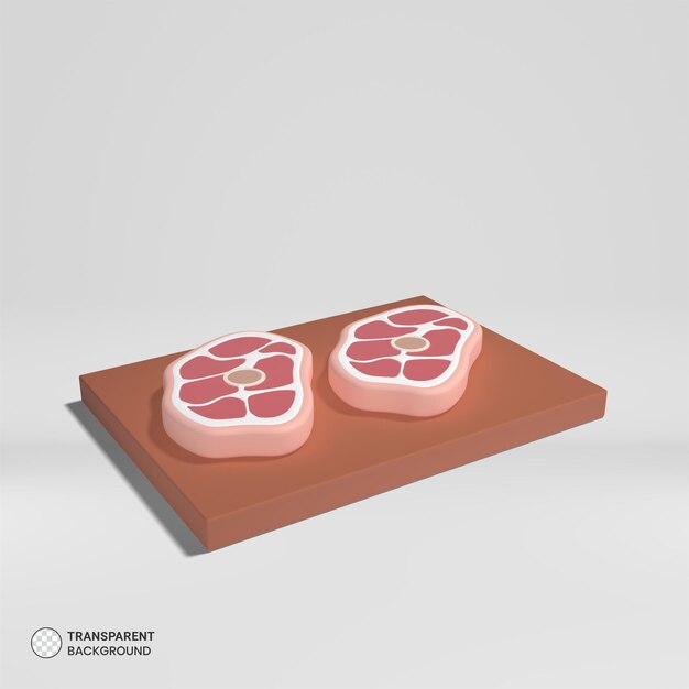 PSD icona di carne illustrazione di rendering 3d isolato