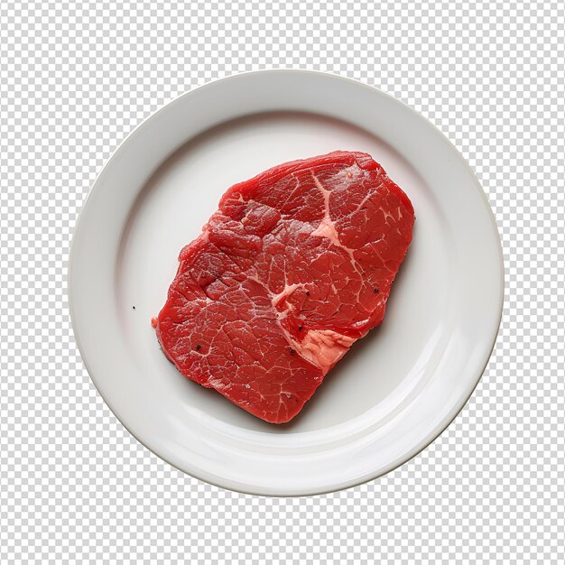 PSD meat in its raw state isolated on transparent background