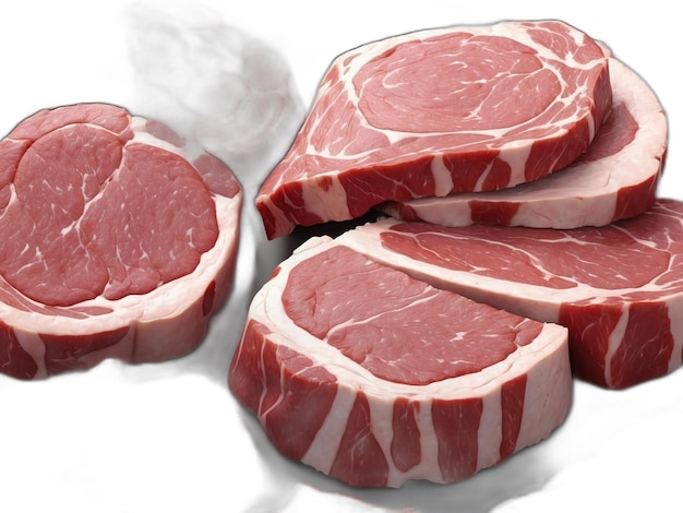 PSD meat in its raw state psd on a white background