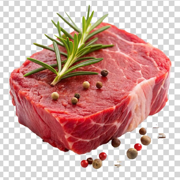 PSD meat raw beef steak isolated on transparent background