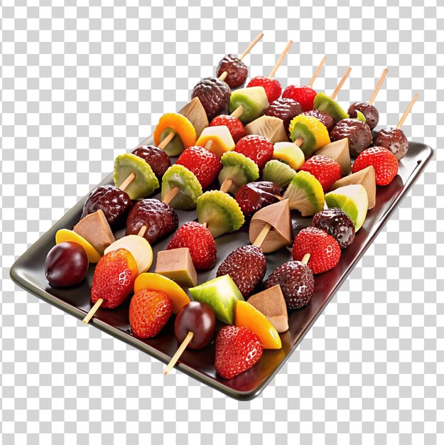 Meat skewer with vegetables isolated