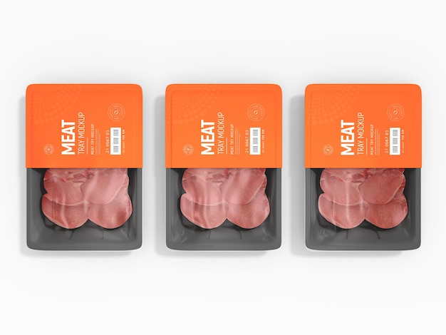 PSD meat tray box packaging mockup