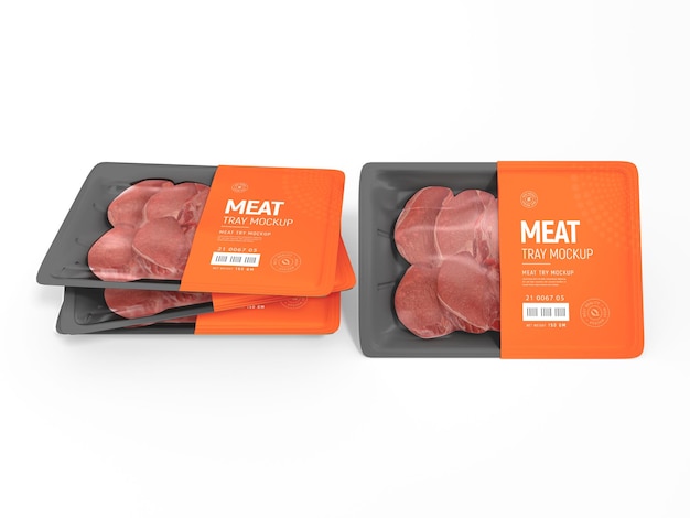 Meat Tray Box Packaging Mockup