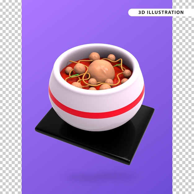 PSD rendering di illustrazioni 3d di polpette