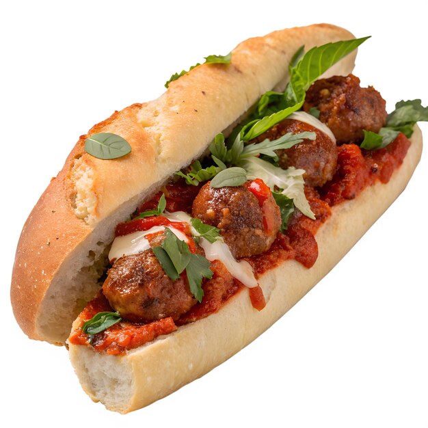 meatball sub isolation on transparent background