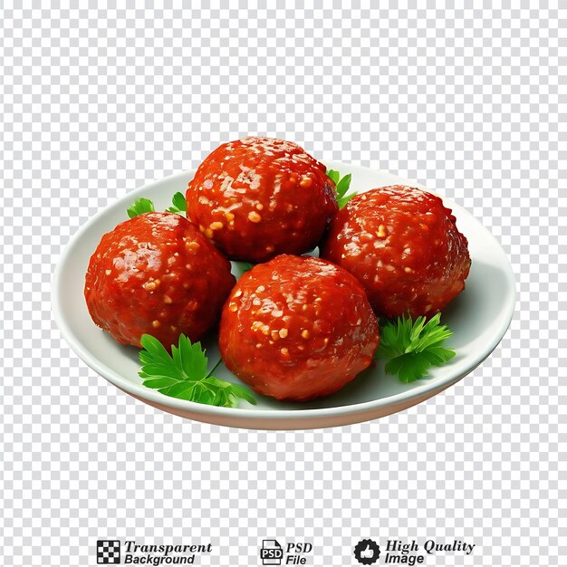 PSD meatballs isolated on transparent background