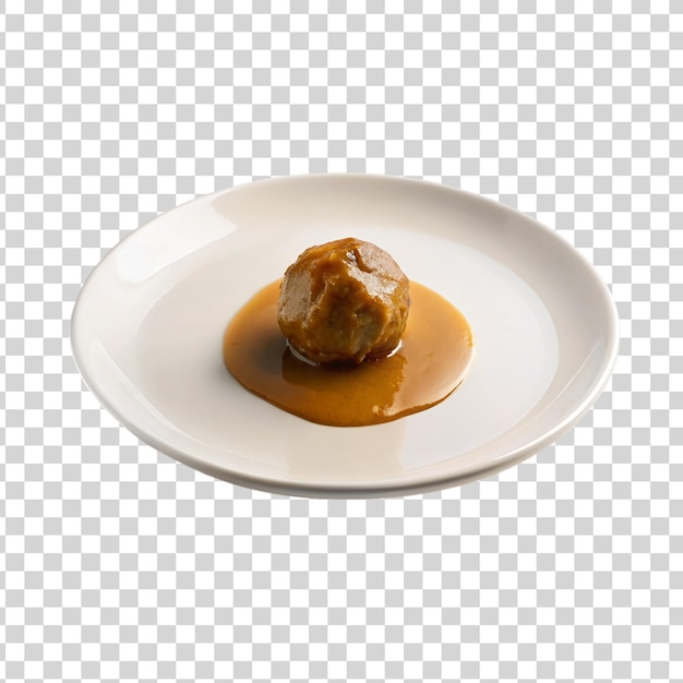 PSD meatballs in tomato sauce isolated on a transparent background