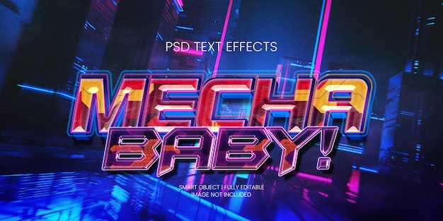 PSD mecha baby text effect