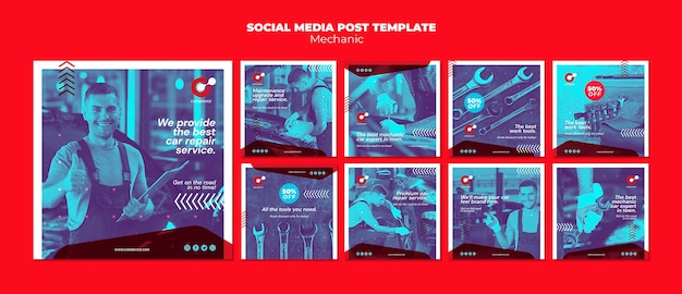 PSD mechanic social media post template