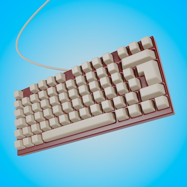 PSD mechanical keyboard 3d render